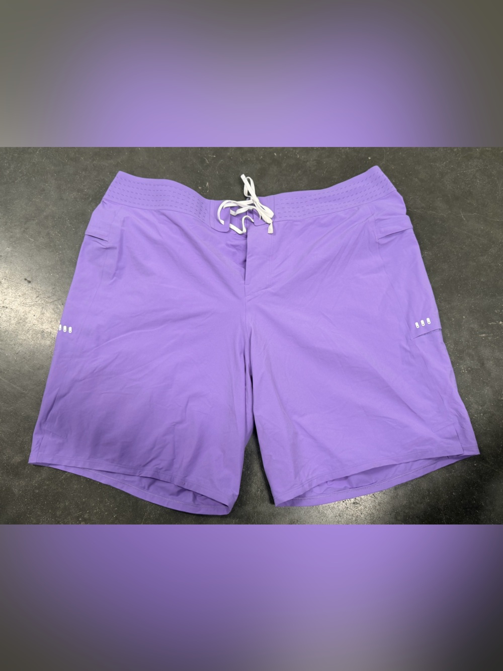 lululemon men lilac athletic shorts with white drawstring - Picture 1 of 3